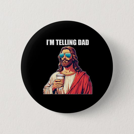 Ich sage Vater Shirt Funny Religious Christlich Je Button (Vorderseite)