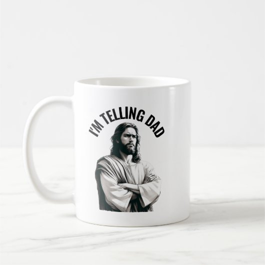 Ich sag's Papa - Lustiges Jesus Meme Kaffeetasse (Links)