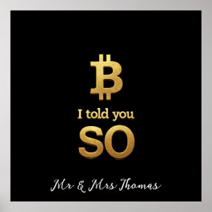 Ich sagte Ihnen, Bitcoin Ultimate Crypto Comeback Poster