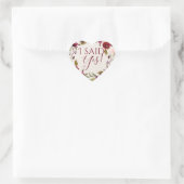 Ich sagte ja! Burgundy Floral Stickers (Tasche)