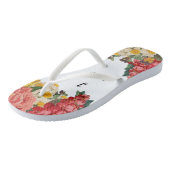 Ich sagte ja! Flip Flops mit bemaltem Blumendesign Badesandalen (Schrägansicht)