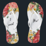 Ich sagte ja! Flip Flops mit bemaltem Blumendesign Badesandalen<br><div class="desc">Der Sommer ist hier und der Strand ruft an,  setzt diese Flip Flops mit wunderschönem Blumendesign auf und lasse jedem von Ihrer Antwort wissen.</div>