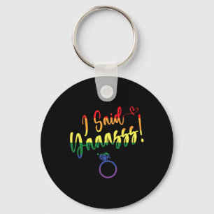 Ich sagte ja Gay Lgbtq Pride Rainbow Groom Bachelo Schlüsselanhänger