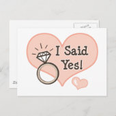 Ich sagte ja Hochzeitsankündigung Postkarte (Vorne/Hinten)