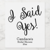 Ich sagte ja, modern weinetikett (Einzelnes Label)