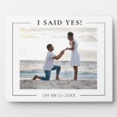 ICH SAGTE JA! Moderne Foto-Verlobung Fotoplatte (Vorderseite)