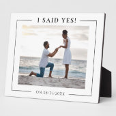 ICH SAGTE JA! Moderne Foto-Verlobung Fotoplatte (Seite)