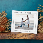 ICH SAGTE JA! Moderne Foto-Verlobung Fotoplatte (Seite)