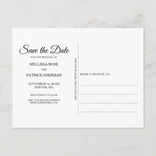 Ich sagte Ja | SAVE THE DATE Postkarte (Rückseite)