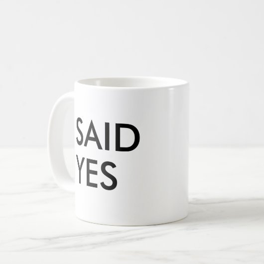 Ich sagte ja Tasse | Verlobung Wedding Valentinsta (Vorderseite Links)