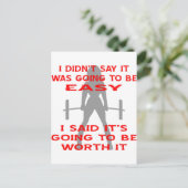 Ich sagte nicht, es würde einfach sein, ich sagte, postkarte (Stehend Vorderseite)