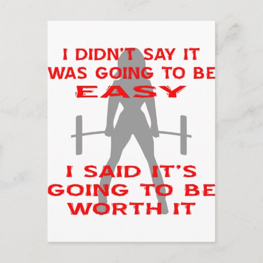 Ich sagte nicht, es würde einfach sein, ich sagte, postkarte (Vorderseite)