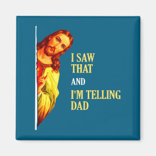Ich sah, dass ich Papa lustige religiöse Christen  Magnet
