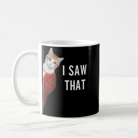 Ich sah, dass lustige Kitten Niedliche Katze Weihn Kaffeetasse (Links)