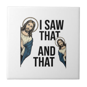Ich sah, dass lustiger Jesus schaut Vintage-Shirt- Fliese