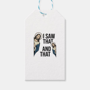 Ich sah, dass lustiger Jesus spähender Vintage-Shi Geschenkanhänger