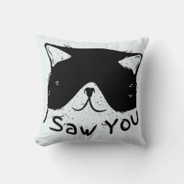 Ich sah dich lustig Katze | Schwarze Katze | Niedl Kissen
