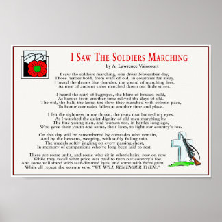 Ich sah die Soldaten 16 Zoll x 11 Zoll marschieren Poster