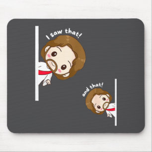 Ich sah diesen Karma-Jesus lustigen Spruch Zitat M Mousepad