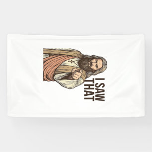 Ich sah diesen religiösen zeigenden Vintage-Stich- Banner
