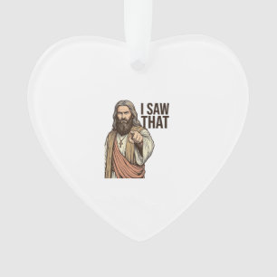 Ich sah diesen religiösen zeigenden Vintage-Stich- Ornament