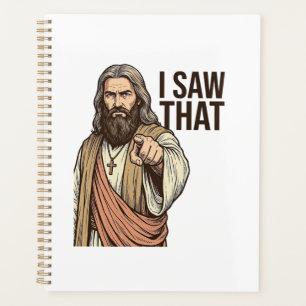 Ich sah diesen religiösen zeigenden Vintage-Stich- Planer