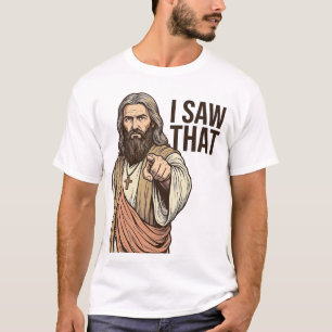 Ich sah diesen religiösen zeigenden Vintage-Stich- T-Shirt