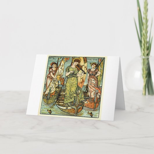 Ich sah drei Schiffe Feiertagskarte (Vorderseite)