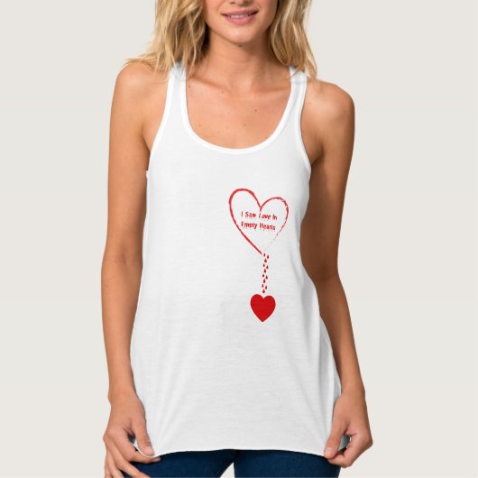 Ich sah Liebe in leerem Herzdesign Tank Top (Vorderseite)