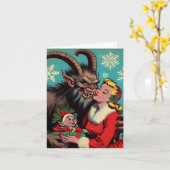 Ich sah Mommy Kissing Krampus Karte (Gelbe Blume)
