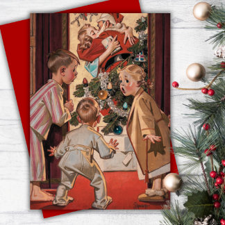 Ich sah Mommy Kissing Santa Claus Custom Christmas Feiertagskarte