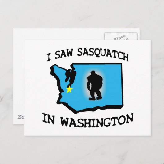 Ich sah Sasquatch in Washington Postkarte (Vorne/Hinten)