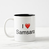 Ich ❤️ Samsara — Zweifarbige Tasse (Links)