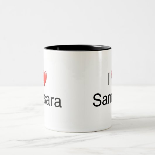 Ich ❤️ Samsara — Zweifarbige Tasse (Mittel)