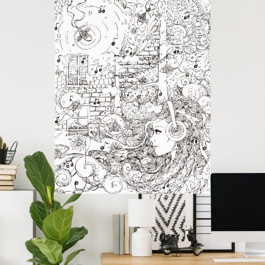 Ich saß am Ozean - Abbildung Poster (Heimbüro)