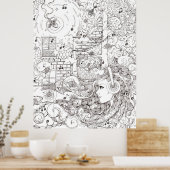 Ich saß am Ozean - Abbildung Poster (Küche)