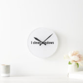 Ich sauber Fenster Runde Wanduhr (Zuhause)
