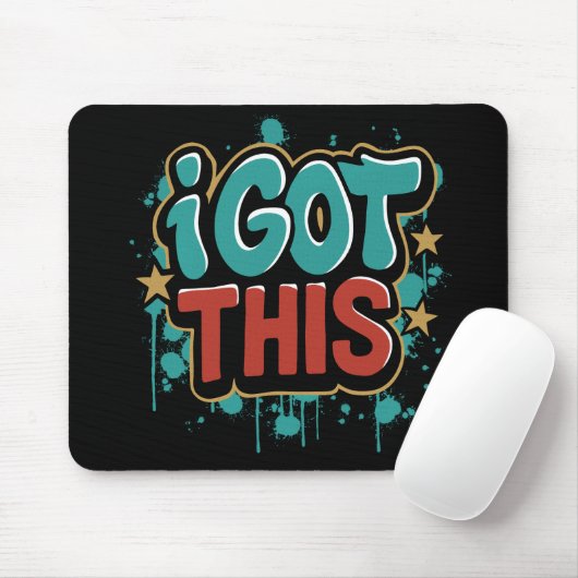 ICH SCHAFF DAS Graffiti-Style Motivations-Typograf Mousepad (Mit Mouse)