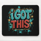 ICH SCHAFF DAS Graffiti-Style Motivations-Typograf Mousepad (Vorne)
