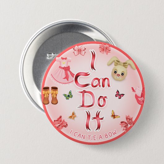 Ich schaffe es 3" Abzeichen Button (Vorne & Hinten)