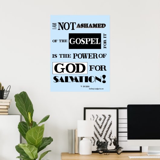 Ich schäme mich nicht für das Evangelium, das Post Poster (Heimbüro)