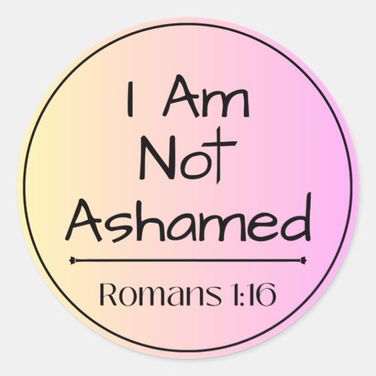 Ich schäme mich nicht runder aufkleber (Vorderseite)