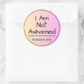 Ich schäme mich nicht runder aufkleber (Tasche)