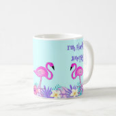 Ich schare mich fantastische, rosa Flamingo-Tasse Kaffeetasse (VorderseiteRechts)