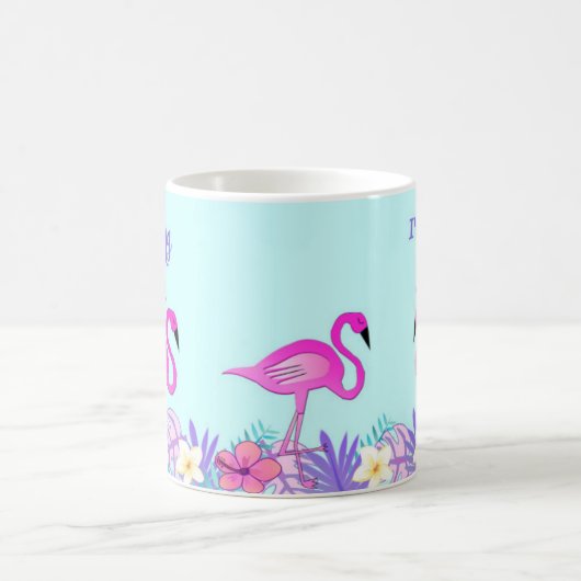 Ich schare mich fantastische, rosa Flamingo-Tasse Kaffeetasse (Mittel)