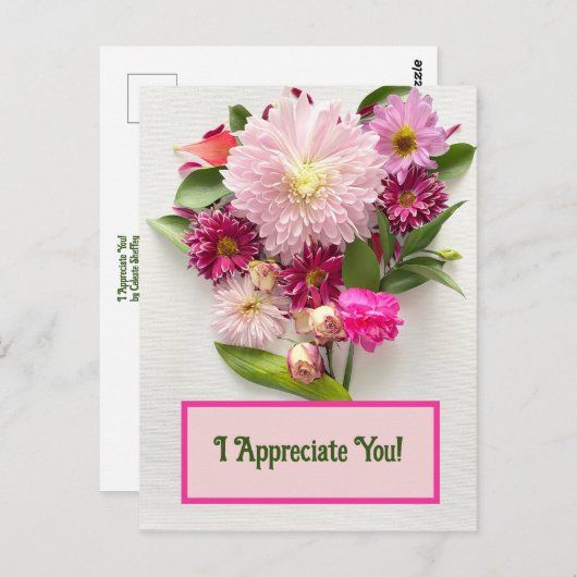 Ich schätze dich! postkarte (Vorne/Hinten)