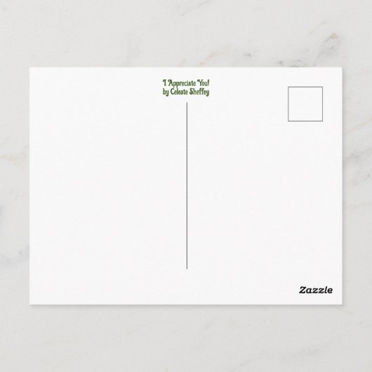 Ich schätze dich! postkarte (Rückseite)