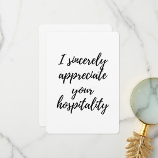 Ich schätze Ihre Gastfreundschaft Dankeskarte