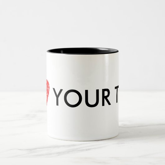 Ich schätze Ihren Text | Geschenk zum Personalisie Zweifarbige Tasse (Mittel)