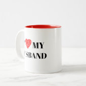 Ich schätze meinen Mann | Geschenk zum Personalisi Zweifarbige Tasse (Vorderseite Links)